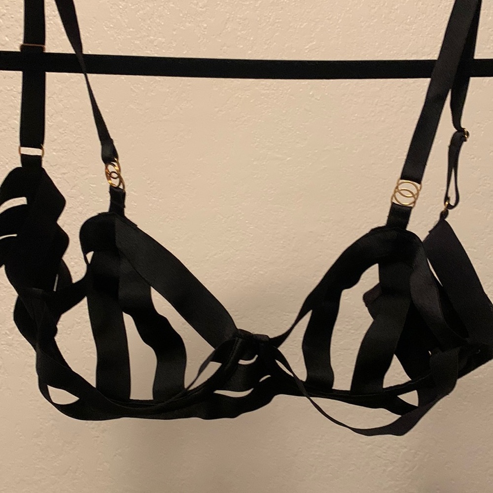 Victorias Secret Black Cage Sexy Bra 34C